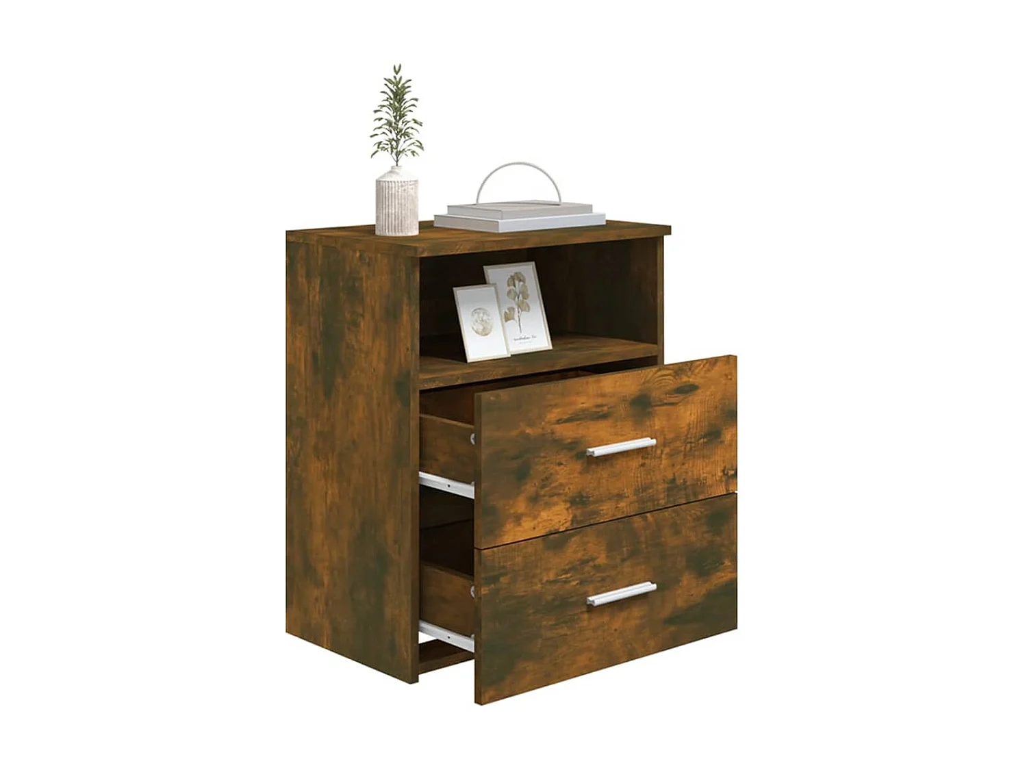 Nachtkastjes 2 stuks Gerookt eiken 50x32x60 cm