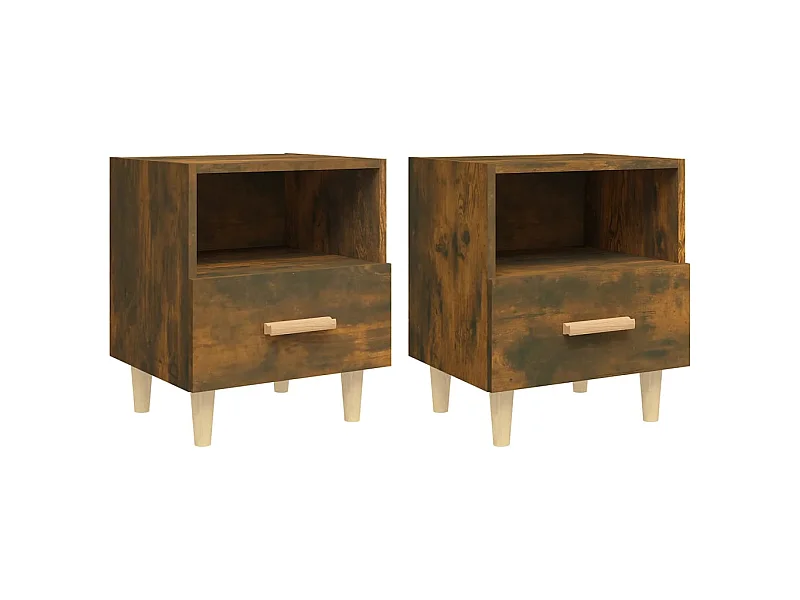 Comodini 2 pz Rovere affumicato 40x35x47 cm