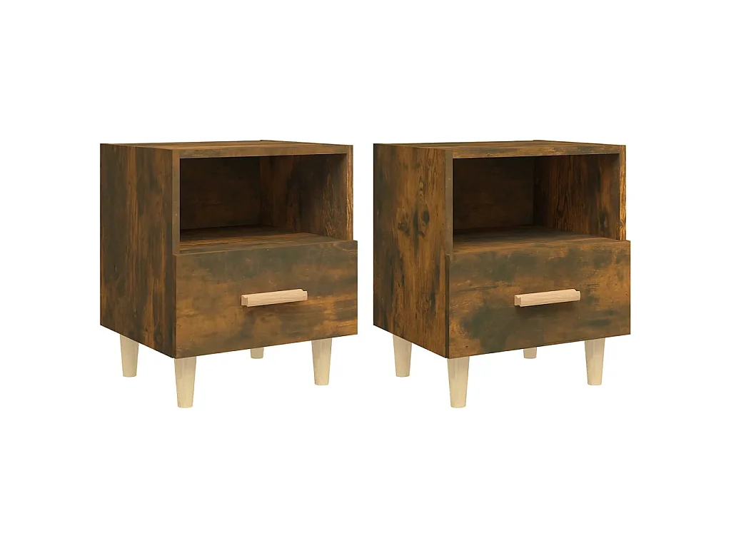 Comodini 2 pz Rovere affumicato 40x35x47 cm