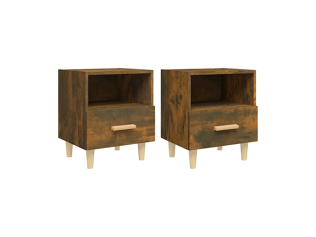 Tables de chevet 2 pcs Chêne fumé 40x35x47 cm