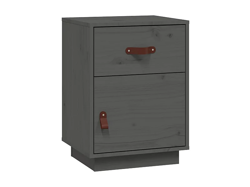 Mesa de cabeceira Cinza 40x34x55 cm Madeira maciça de pinho