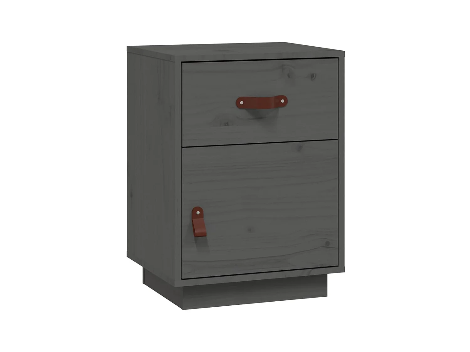 Table de chevet Gris 40x34x55 cm Bois de pin solide