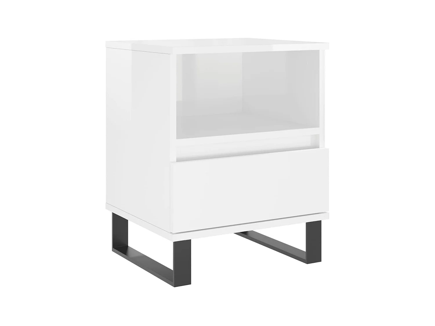 Table de chevet Blanc brillant 40x35x50 cm Bois d’ingénierie
