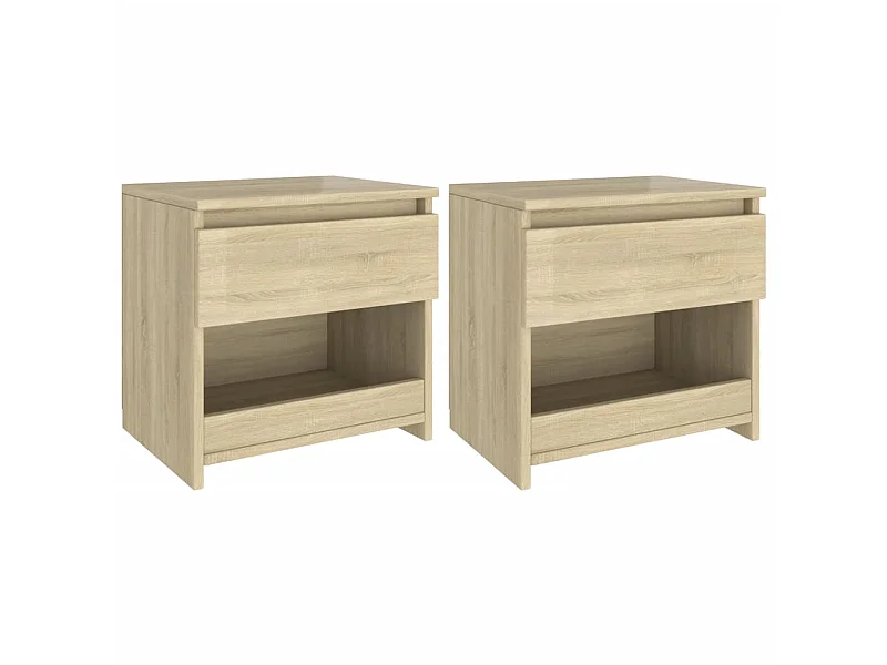 Comodini 2 pz Rovere Sonoma 40x30x39 cm Truciolato