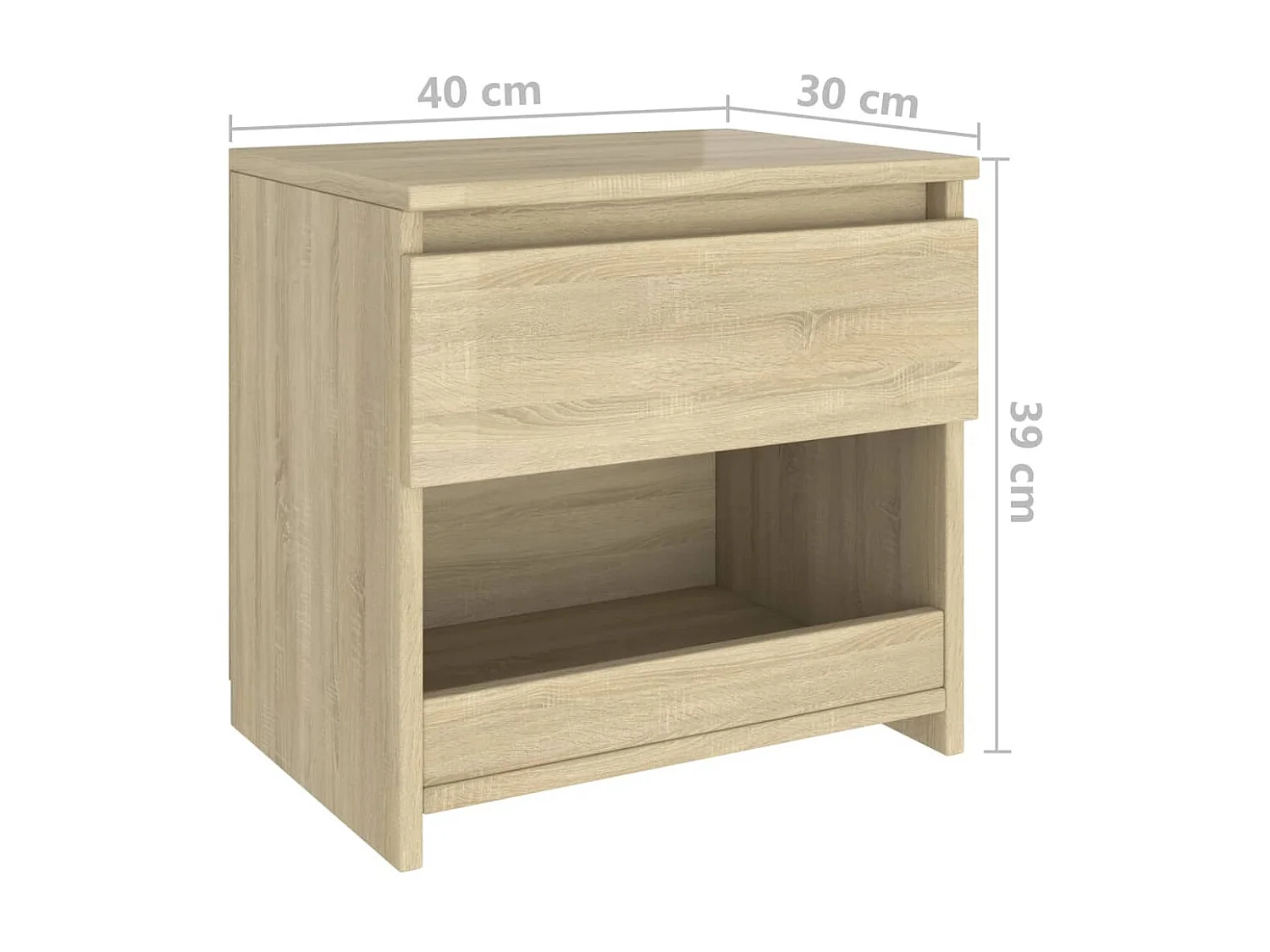 Nachttische 2 Stk. Sonoma-Eiche 40x30x39 cm Spanplatte