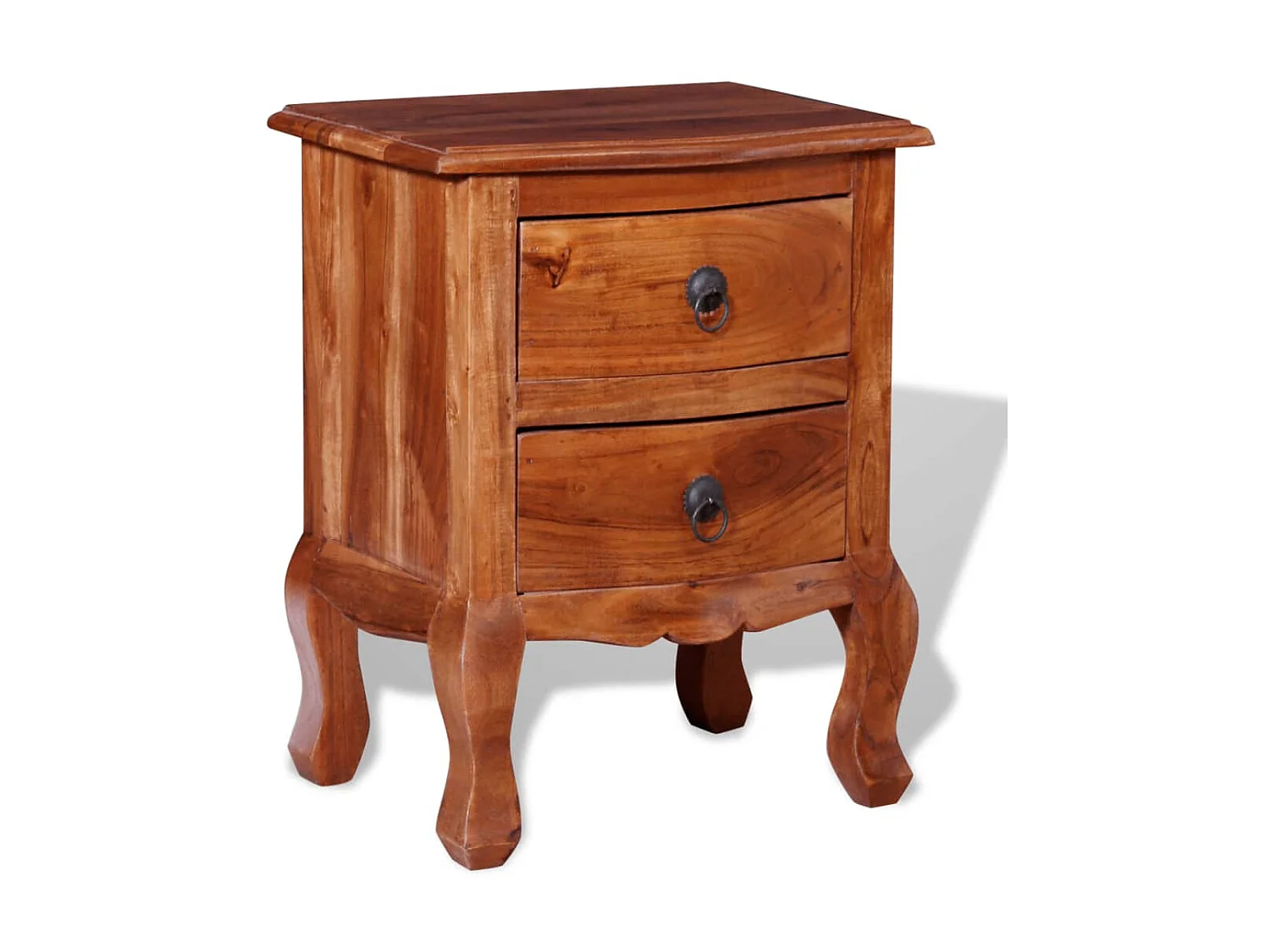 Nachttisch mit Schubladen. Massives Akazienholz