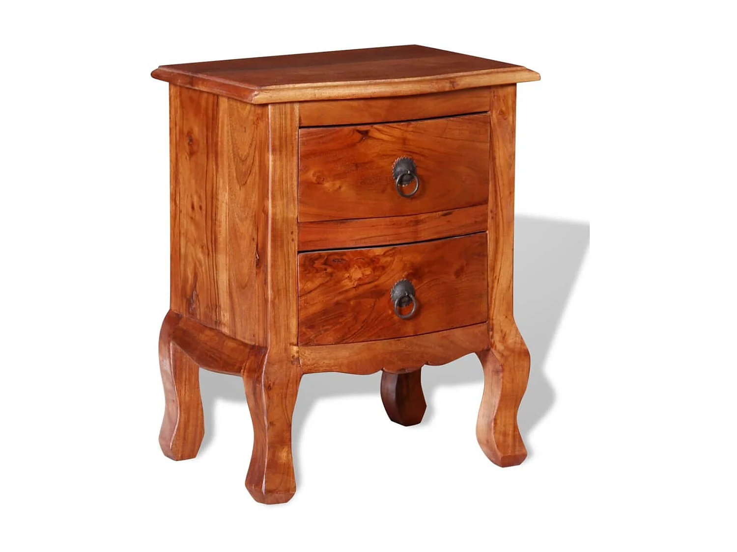 Nachttisch mit Schubladen. Massives Akazienholz