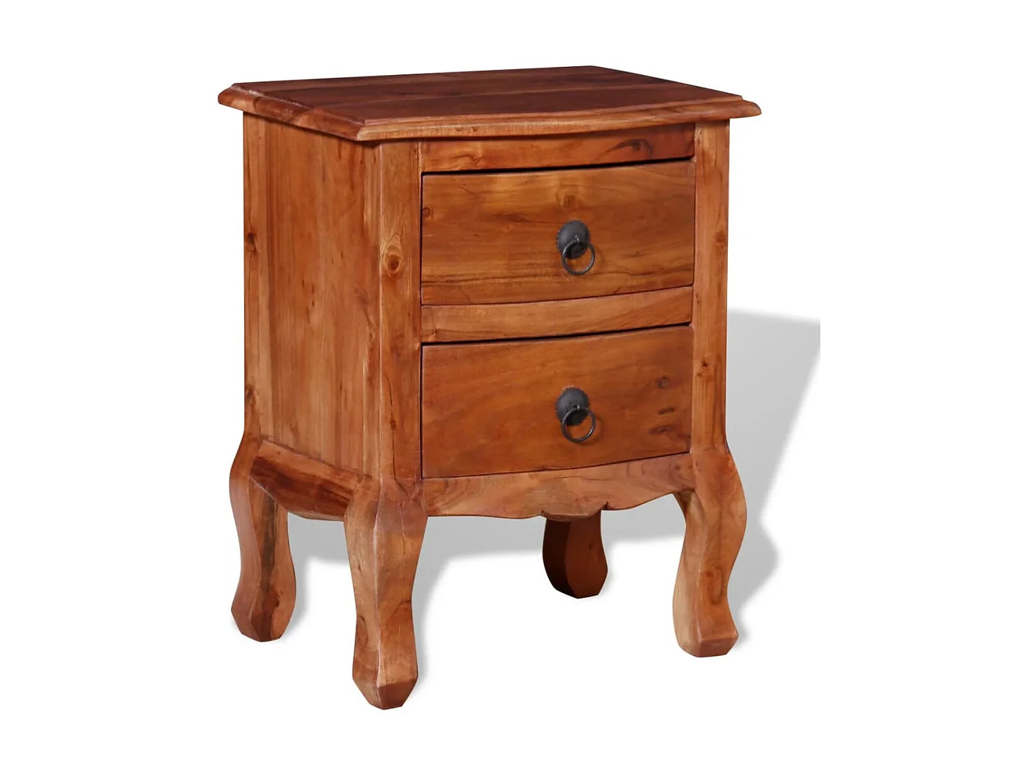 Nachttisch mit Schubladen. Massives Akazienholz