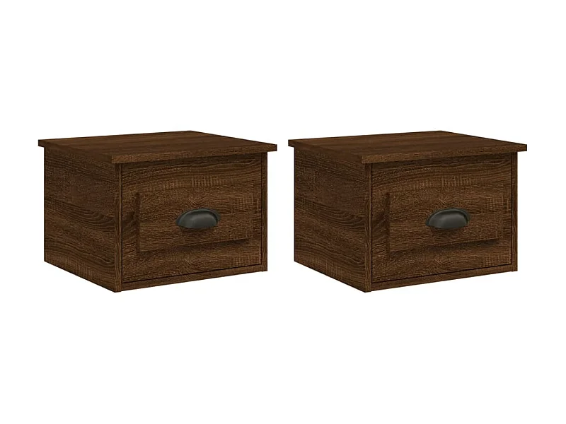 Nachtkastjes voor wandmontage 2 stuks Bruin eiken 41,5x36x28 cm