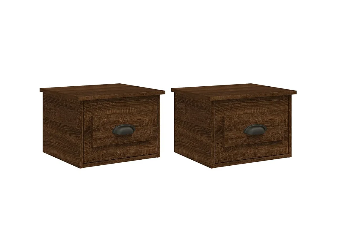 Tables de chevet murales 2 pcs Chêne marron 41,5x36x28 cm