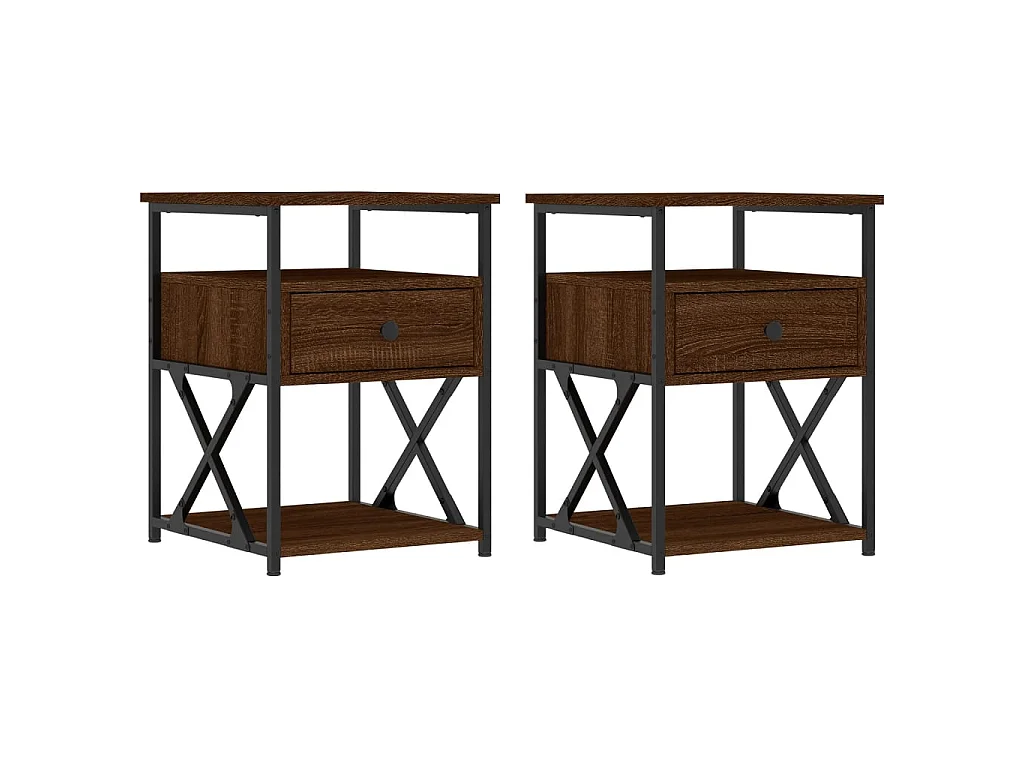 Tables de chevet 2pcs chêne marron 40x42x55cm bois d'ingénierie