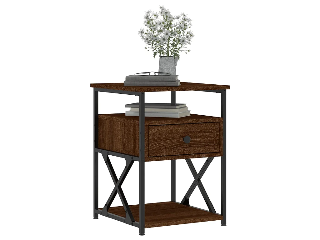 Tables de chevet 2pcs chêne marron 40x42x55cm bois d'ingénierie