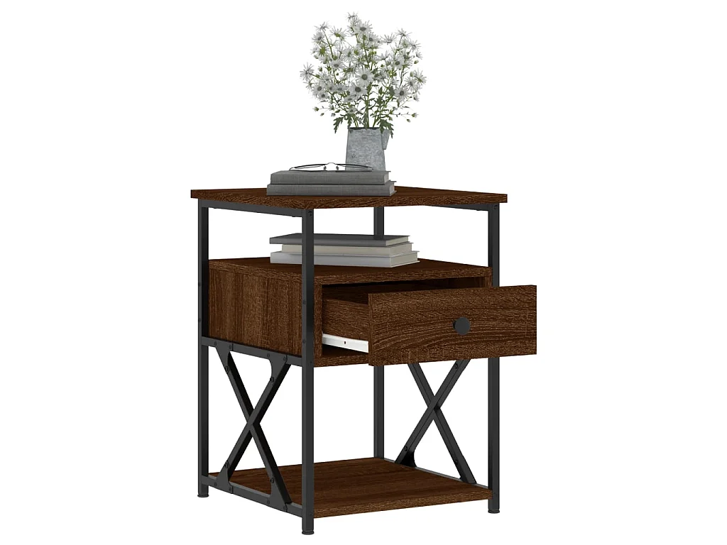 Tables de chevet 2pcs chêne marron 40x42x55cm bois d'ingénierie