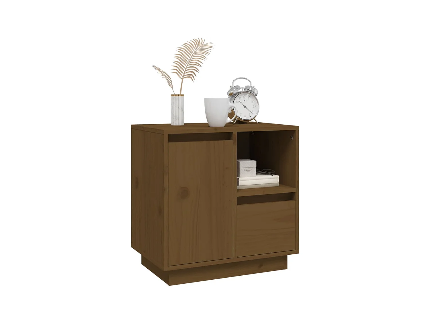 Table de chevet Marron miel 50x34x50 cm Bois de pin massif