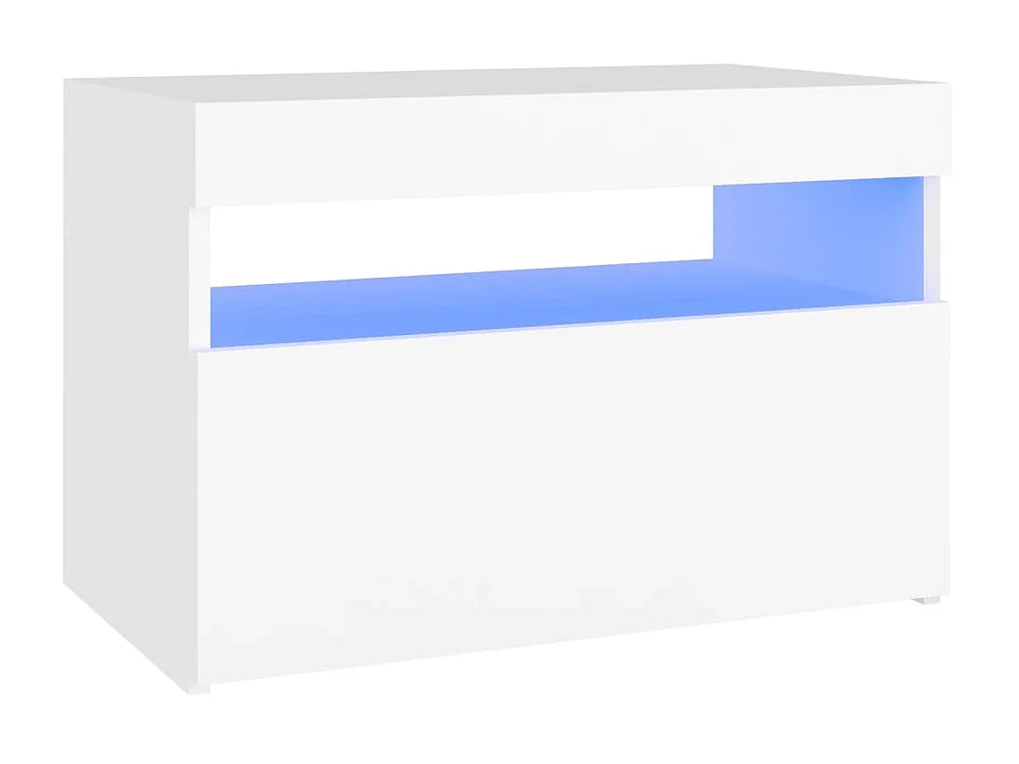 Nachtkastje met LED-verlichting Wit 60x35x40 cm