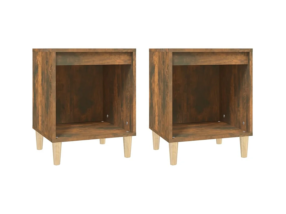 Tables de chevet 2 pcs Chêne fumé 40x35x50 cm