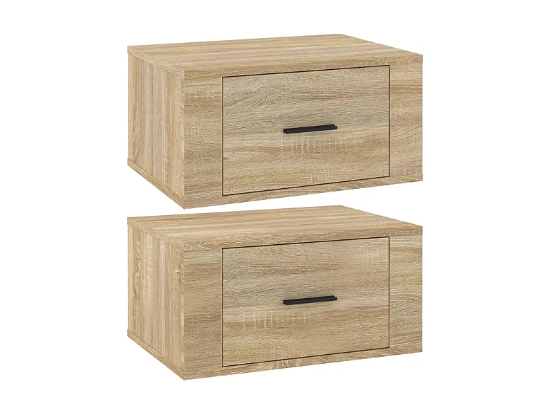 Wandhangende nachtkastjes 2 stuks Sonoma eiken 50x36x25 cm