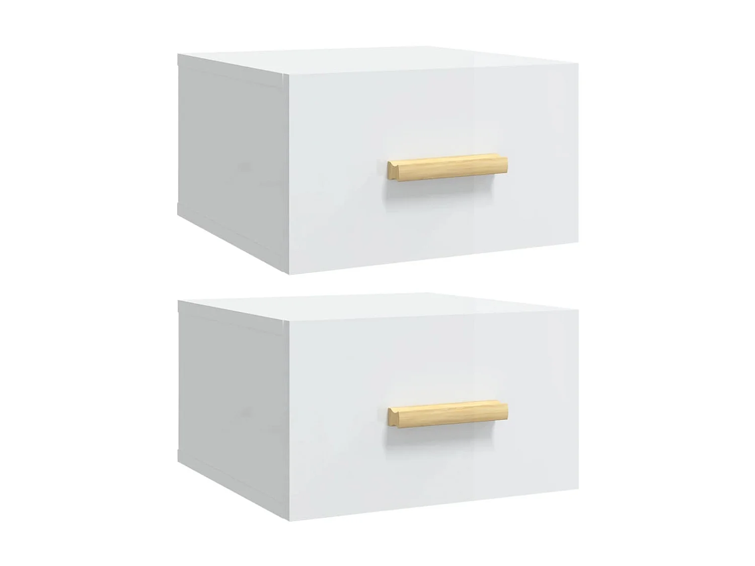 Tables de chevet murales 2 pcs blanc brillant 35x35x20 cm
