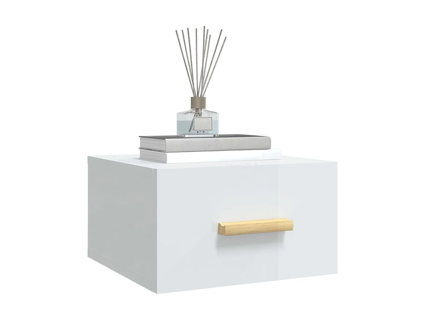 Tables de chevet murales 2 pcs blanc brillant 35x35x20 cm