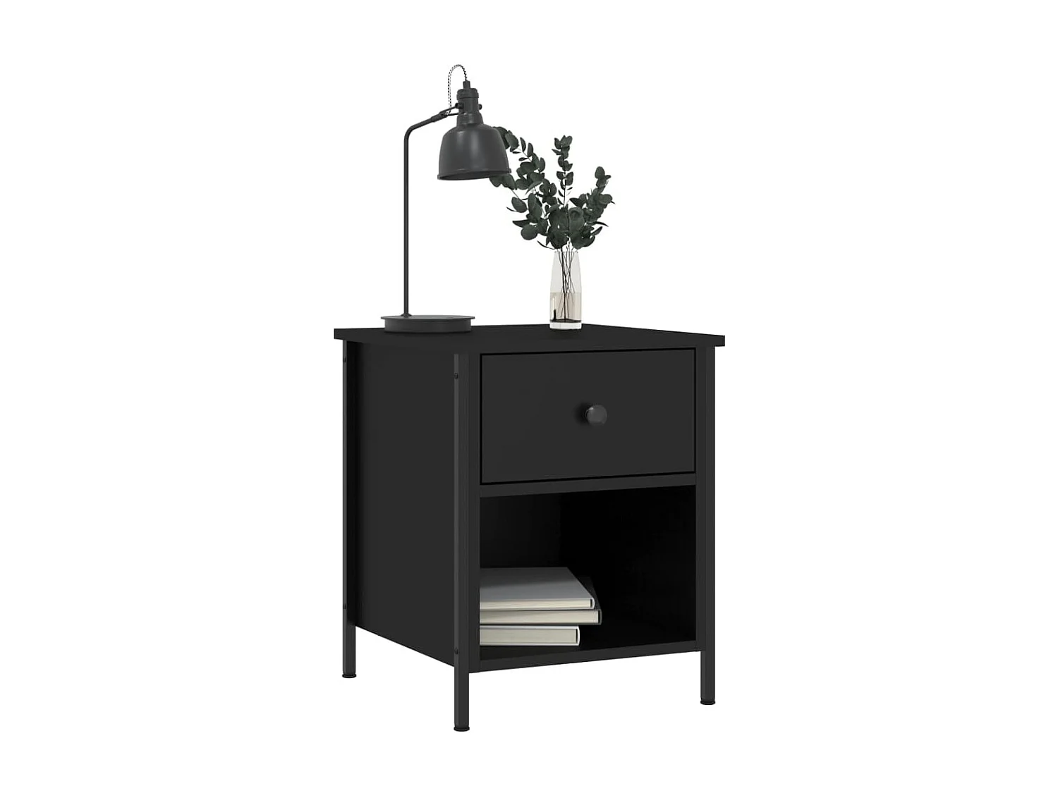 Tables de chevet 2 pcs noir 40x42x50 cm bois d’ingénierie