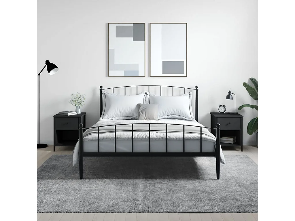 Nachtkastjes 2 stuks zwart 40x42x50 cm parket