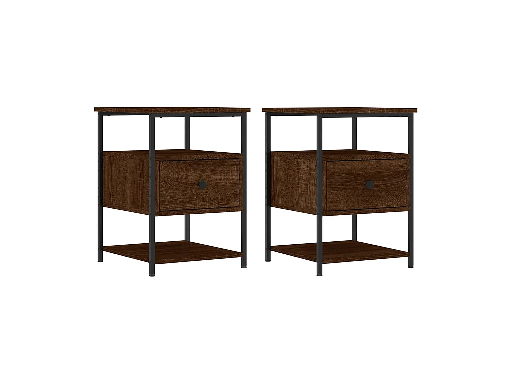 Tables de chevet 2pcs chêne marron 40x42x56cm bois d'ingénierie