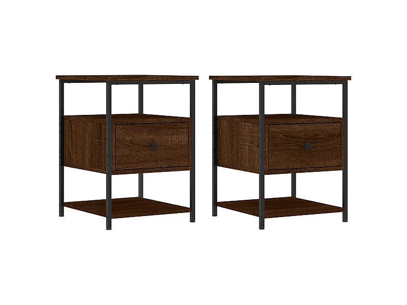 Tables de chevet 2pcs chêne marron 40x42x56cm bois d'ingénierie