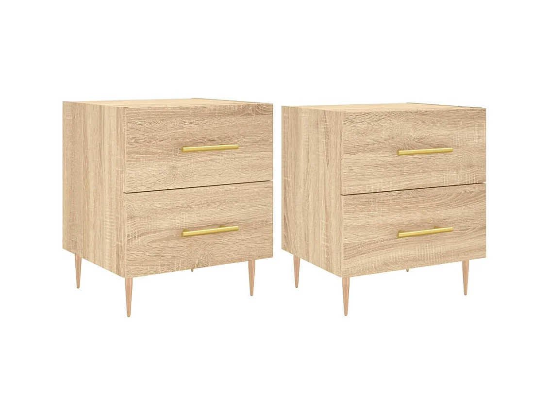 Tables de chevet 2 pcs chêne sonoma 40x35x47,5 cm
