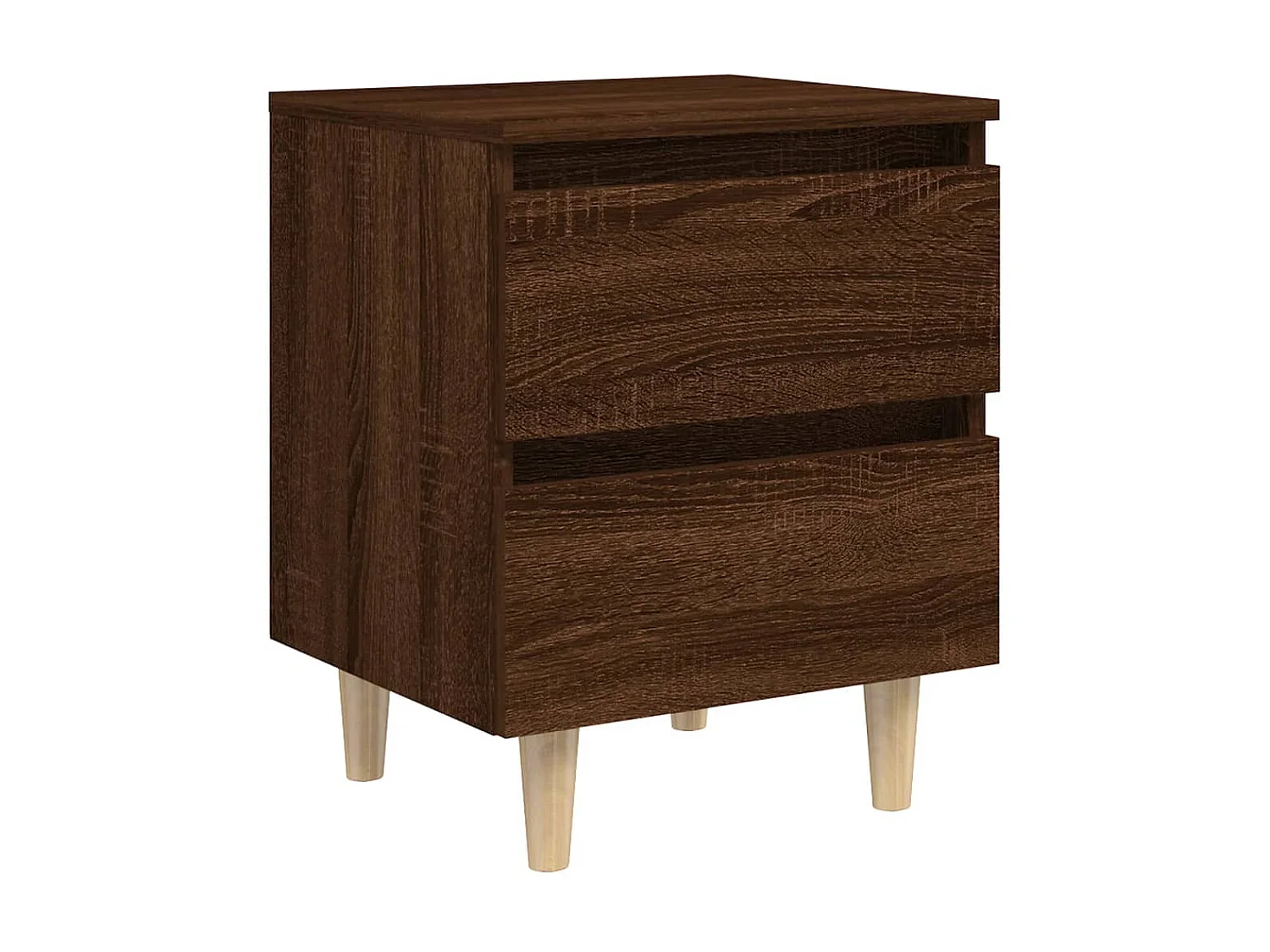 Table de chevet avec pieds en bois Chêne marron 40x35x50 cm