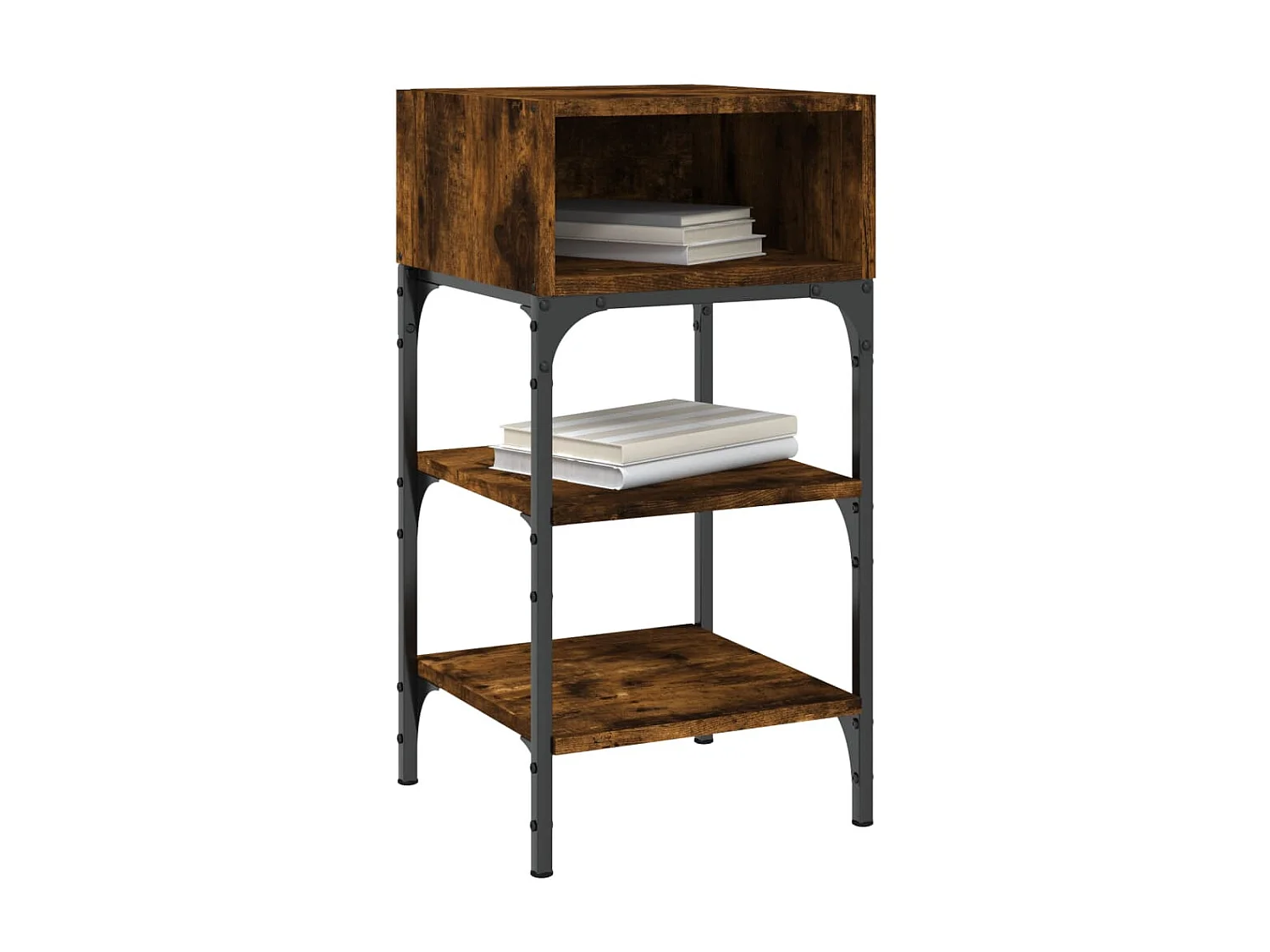 Tables de chevet 2pcs chêne fumé 35x34,5x70 c bois d’ingénierie