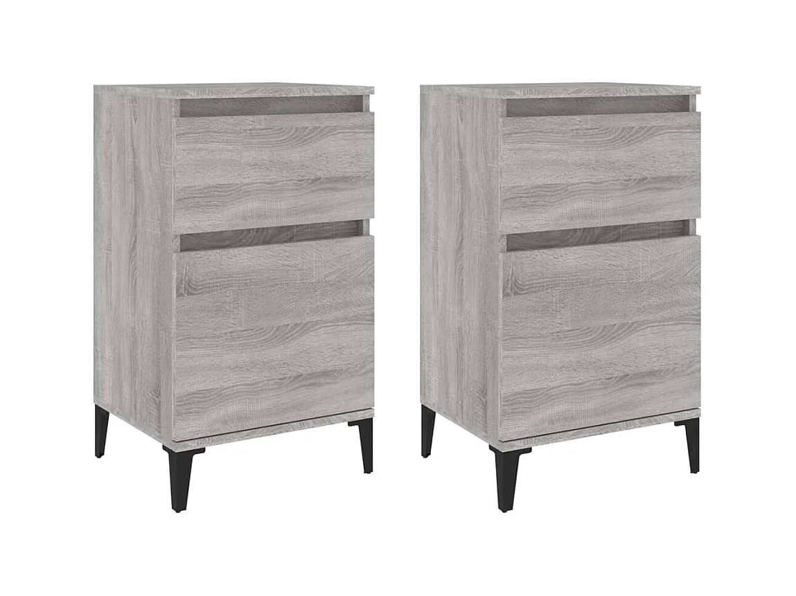 Tables de chevet 2 pcs sonoma gris 40x35x70 cm
