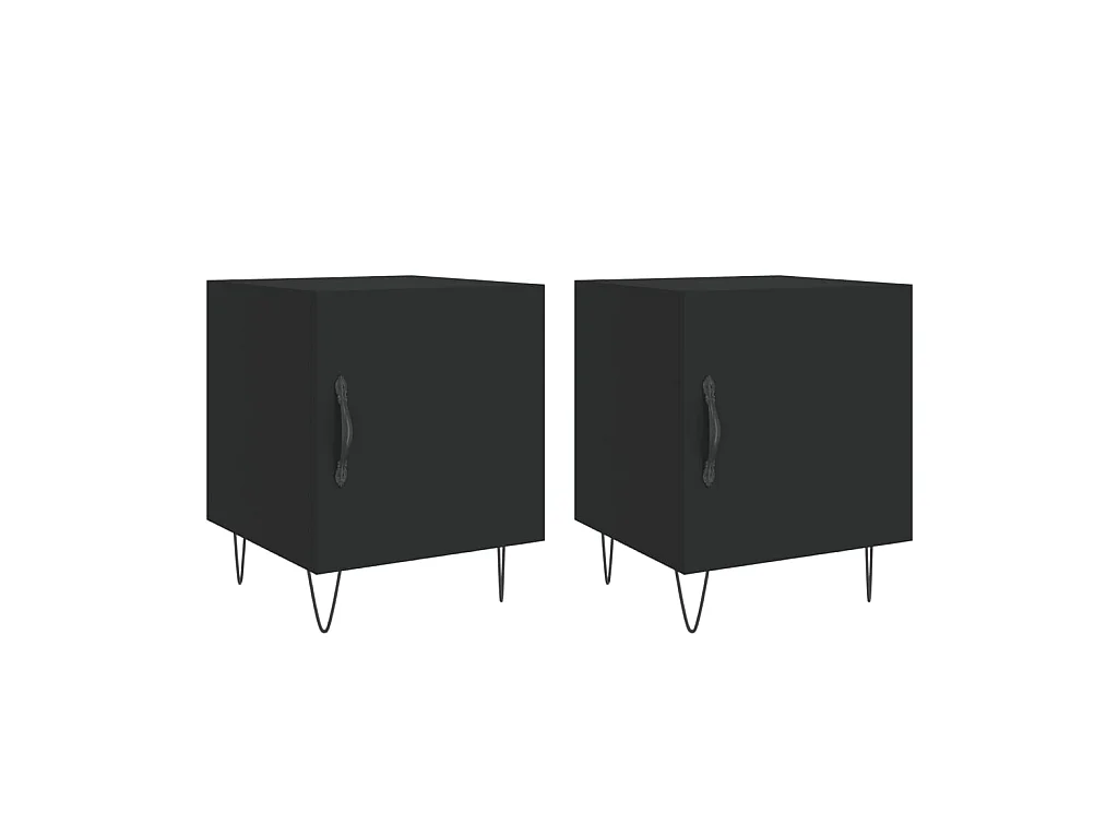 Tables de chevet 2 pcs noir 40x40x50 cm bois d’ingénierie