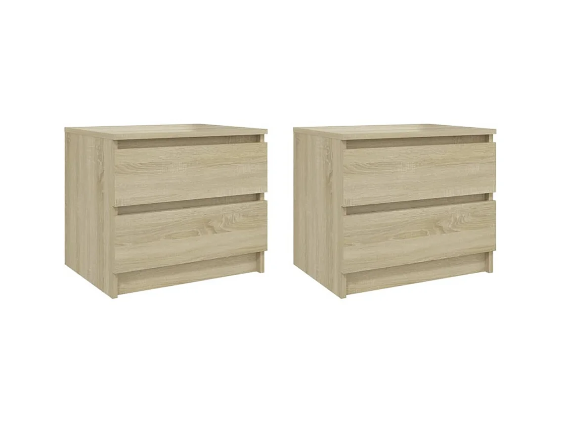 Tables de chevet 2 pcs Chêne sonoma 50x39x43,5 cm Aggloméré