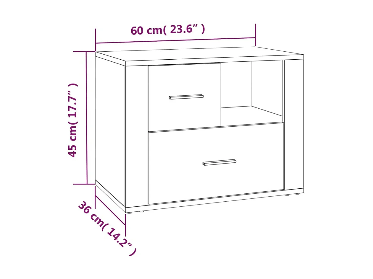 Table de chevet Sonoma gris 60x36x45 cm Bois d'ingénierie