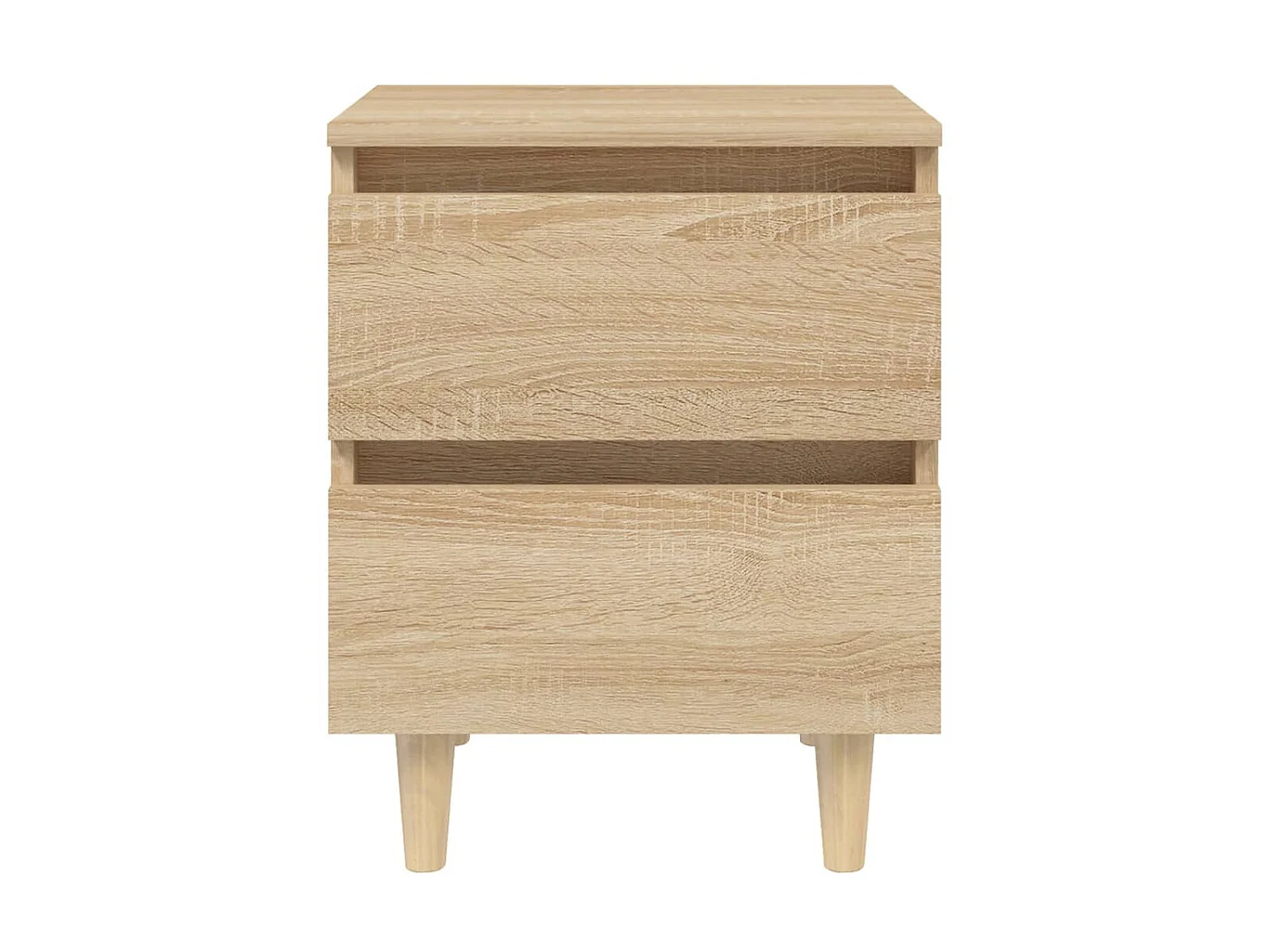Nachtkastjes met grenen poten 2 stuks Sonoma eiken 40x35x50 cm