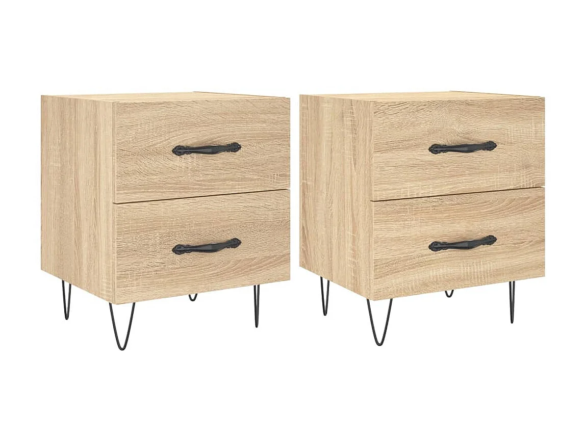 Comodini 2 pz rovere sonoma 40x35x47,5 cm