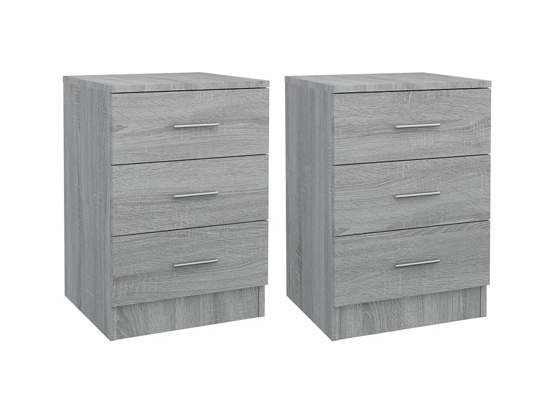 Tables de chevet 2 pcs Sonoma gris 38x35x56cm Bois d'ingénierie