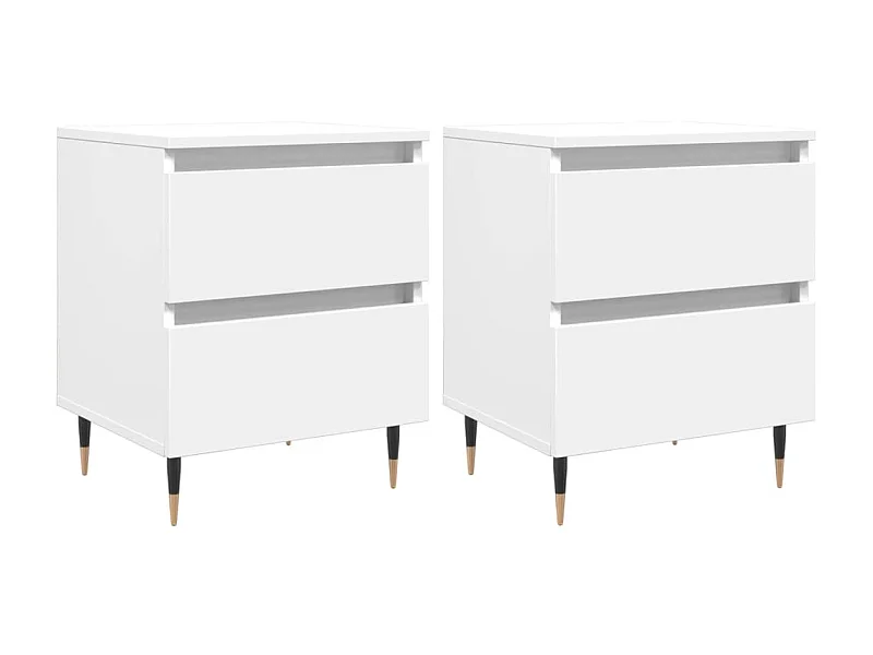 Tables de chevet 2 pcs blanc 40x35x50 cm bois d’ingénierie