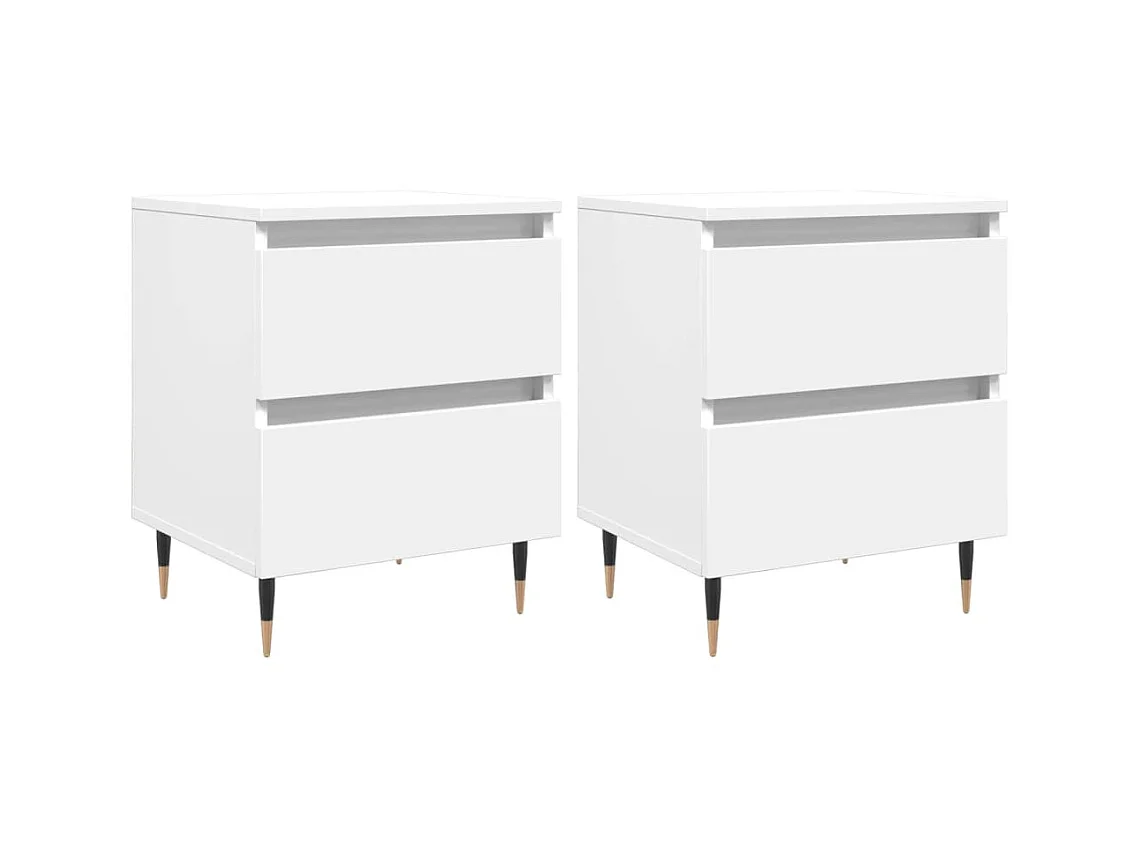 Tables de chevet 2 pcs blanc 40x35x50 cm bois d’ingénierie