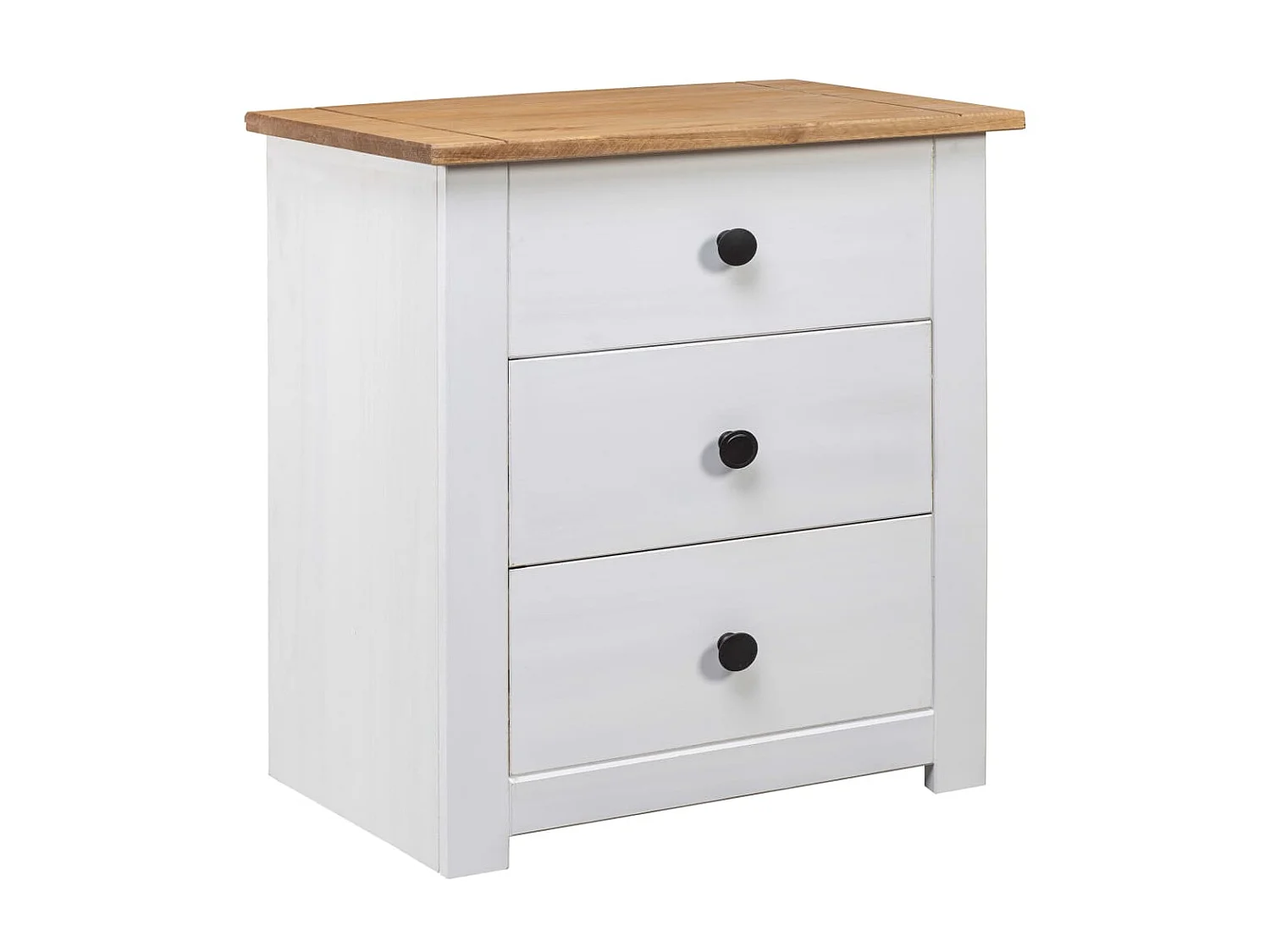 Table de chevet Blanc 46x40x57 cm Pin Gamme Panama