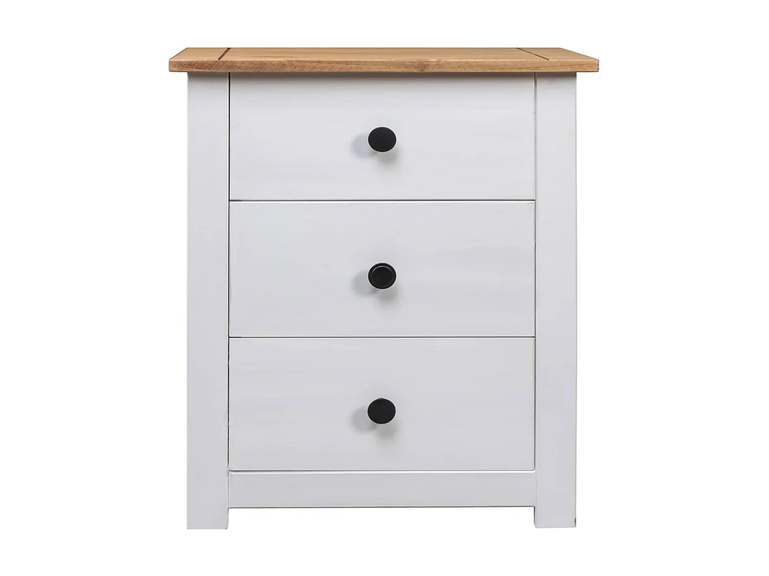 Table de chevet Blanc 46x40x57 cm Pin Gamme Panama