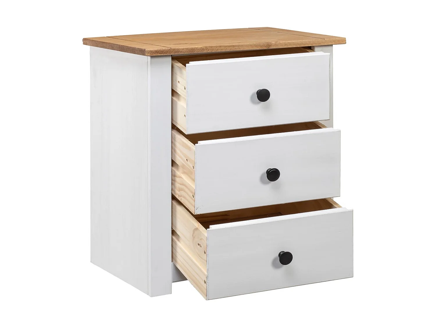 Comodino bianco 46x40x57 cm Gamma Panama Pino