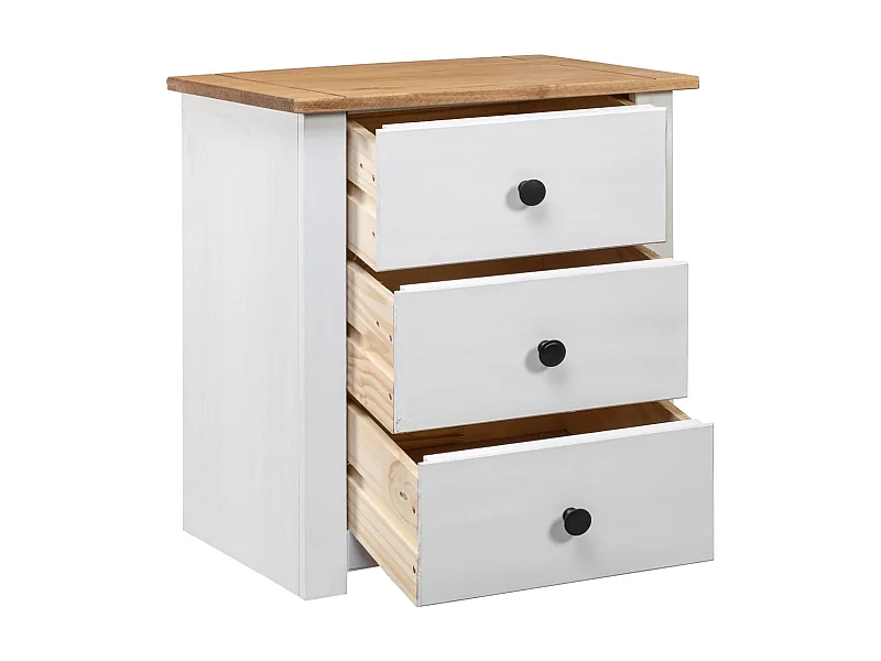 Wit nachtkastje 46x40x57 cm grenen Panama-reeks