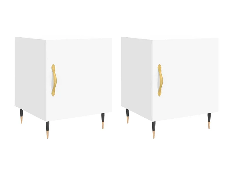 Tables de chevet 2 pcs blanc 40x40x50 cm bois d’ingénierie