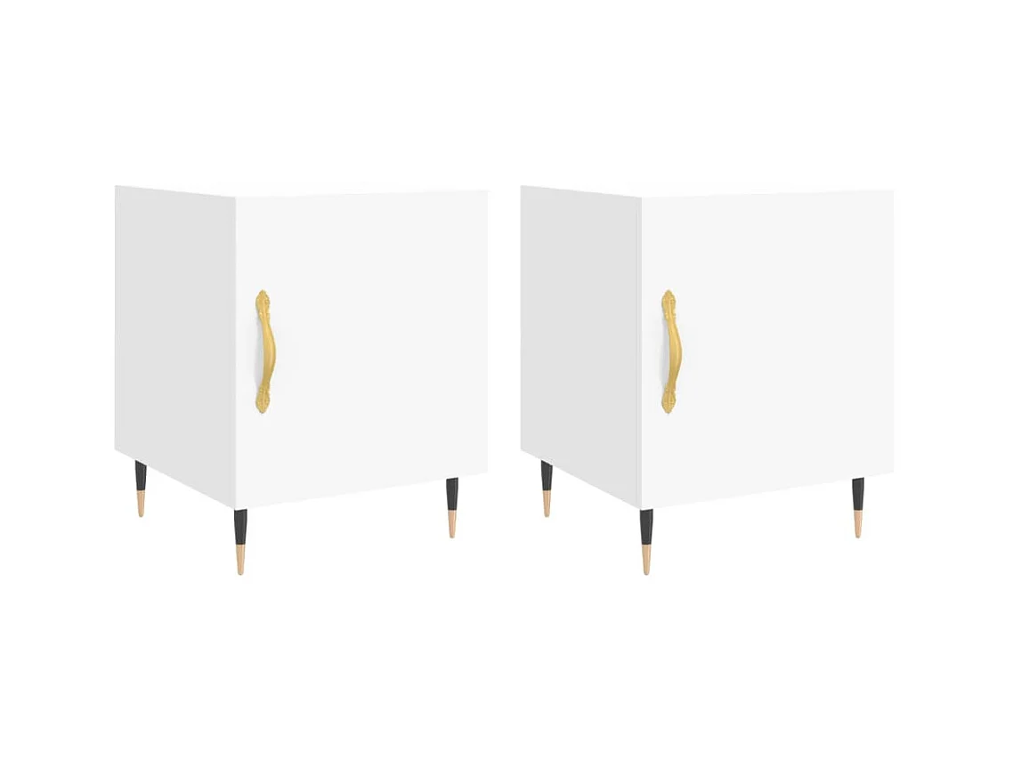 Tables de chevet 2 pcs blanc 40x40x50 cm bois d’ingénierie