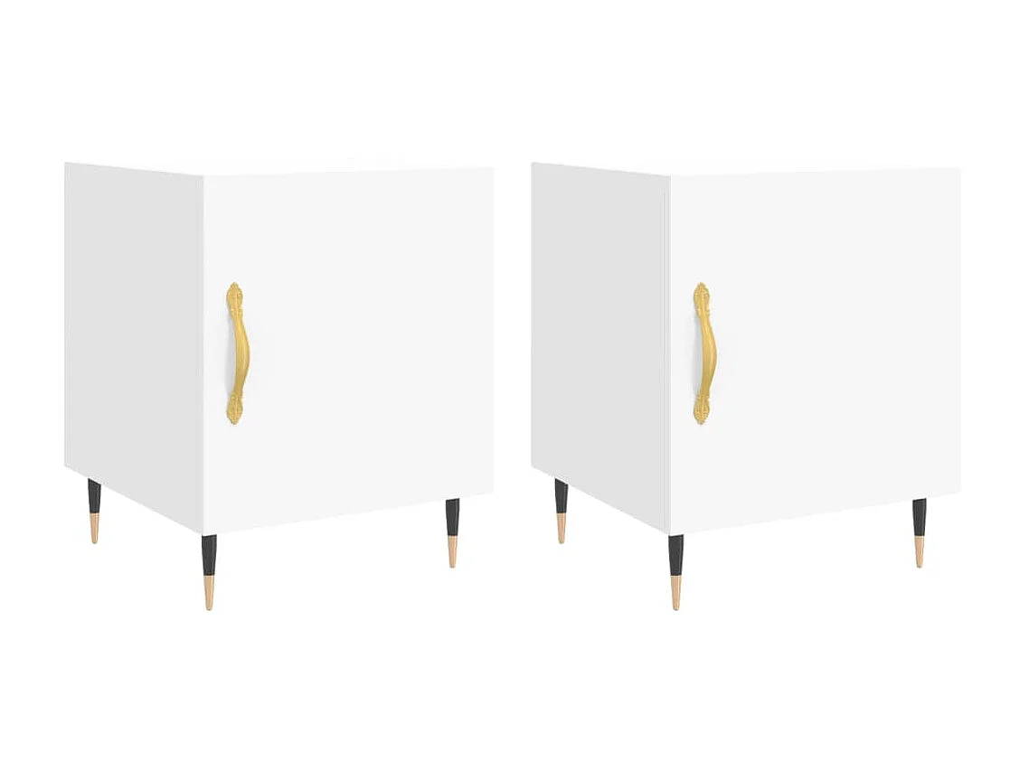 Tables de chevet 2 pcs blanc 40x40x50 cm bois d’ingénierie