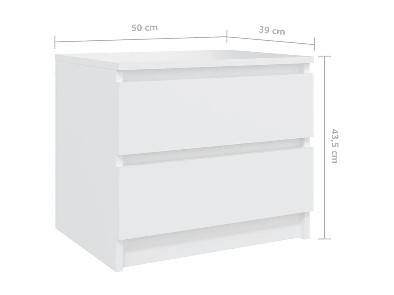 Mesitas de noche 2 uds Aglomerado blanco 50x39x43,5 cm