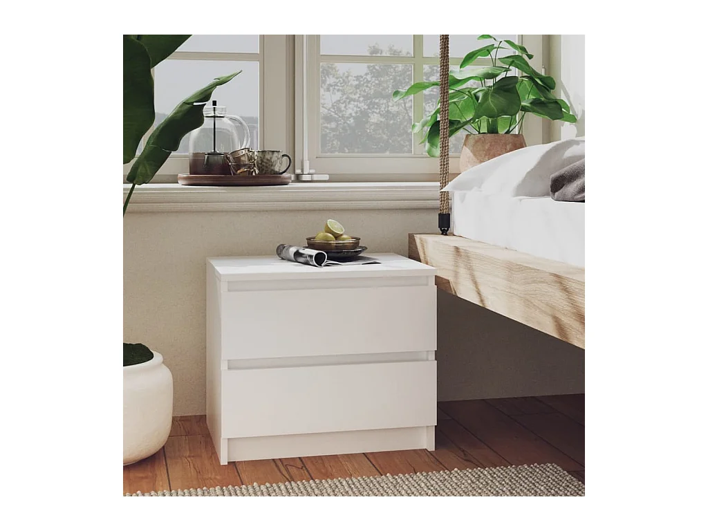Comodini 2 pz Bianco 50x39x43,5 cm Truciolato