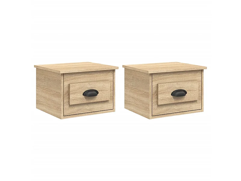 Wandnachtkastjes 2 stuks Sonoma eiken 41,5x36x28 cm