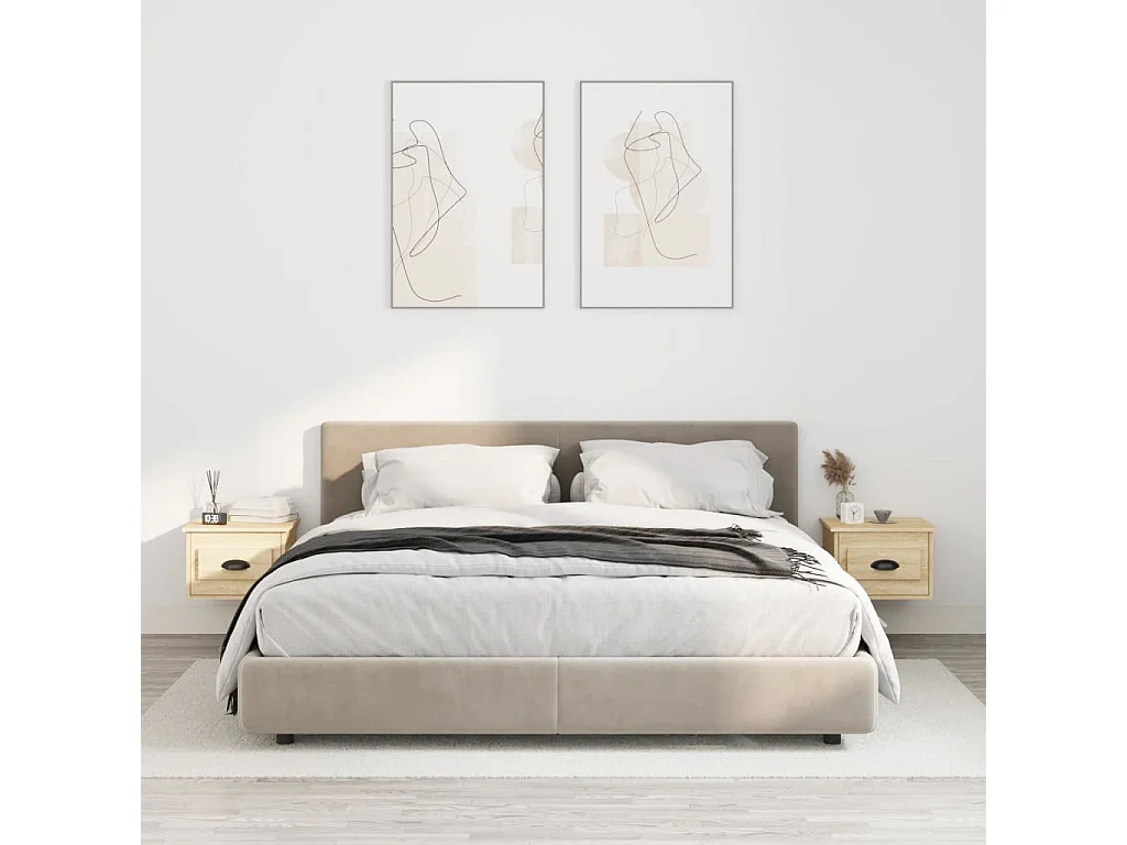 Wandnachtkastjes 2 stuks Sonoma eiken 41,5x36x28 cm